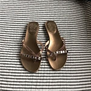 *New* Vince Camuto Women's Metallic Bronze Jeweled Slide Sandals! 8M